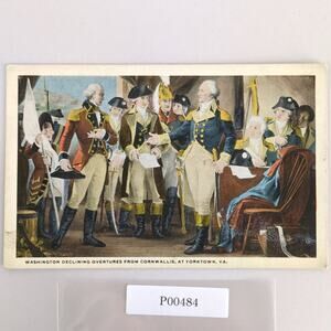 Washington Declining Overtures from Cornwallis Yorktown VA 1920s Postcard
